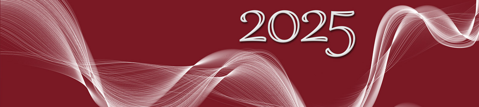 Graphic of wave design and 2025