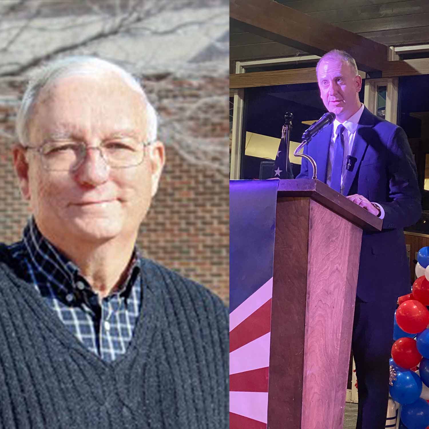 Photo of Steve McSpadden and Cory Helmer, Winfield Market President for Union State Bank and presenter of the 2025 USB healthcare Hero award.