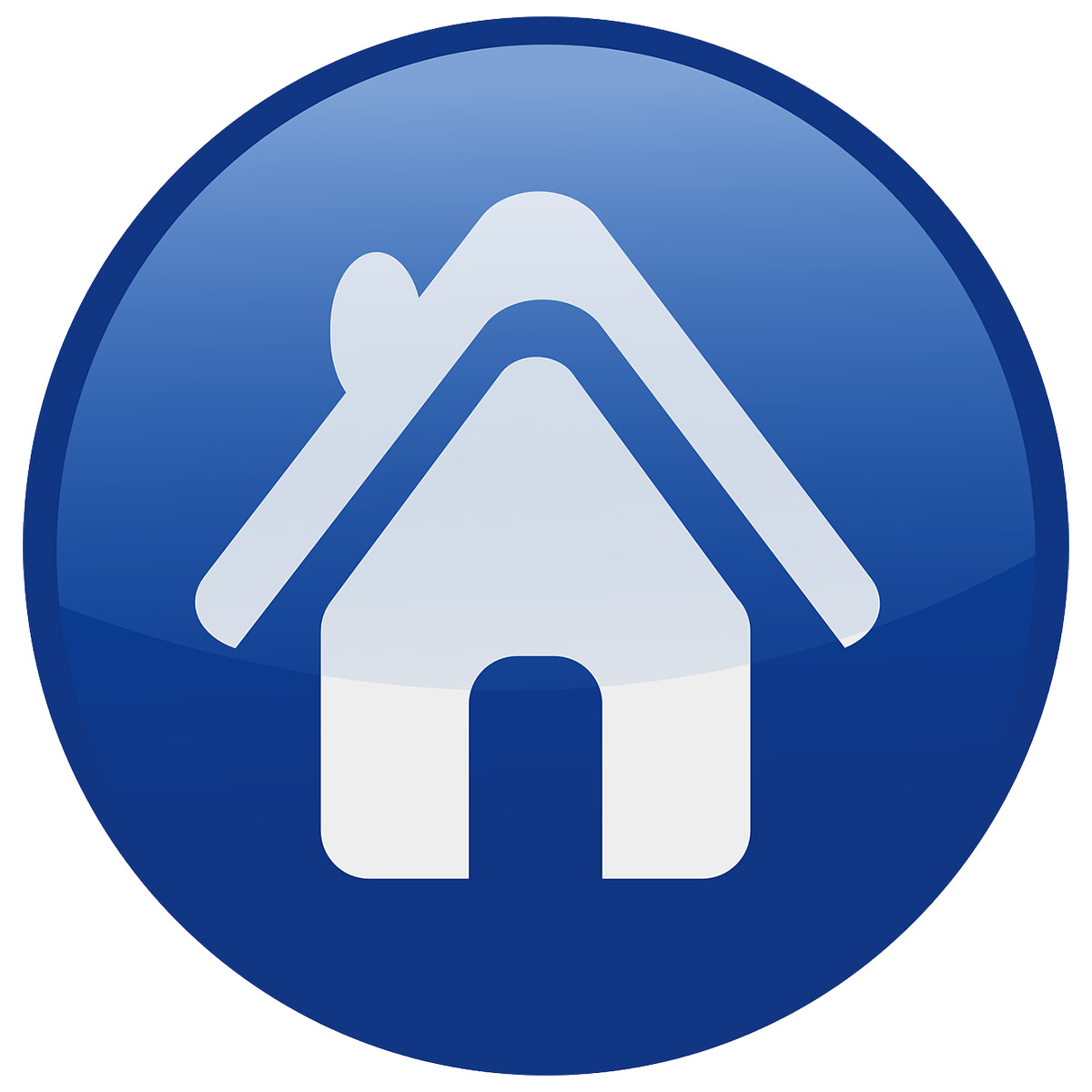 A blue circle representing a touch button with a graphic of a home in the center.