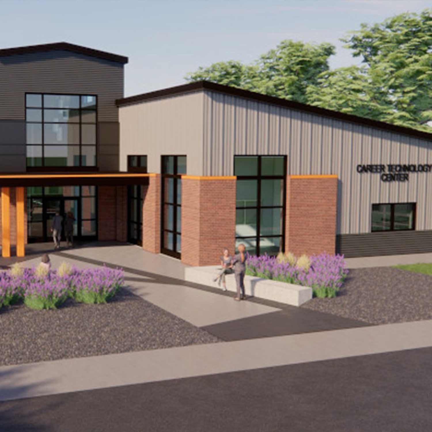 Artist rendering of the future Career Technology Center at Cowley College