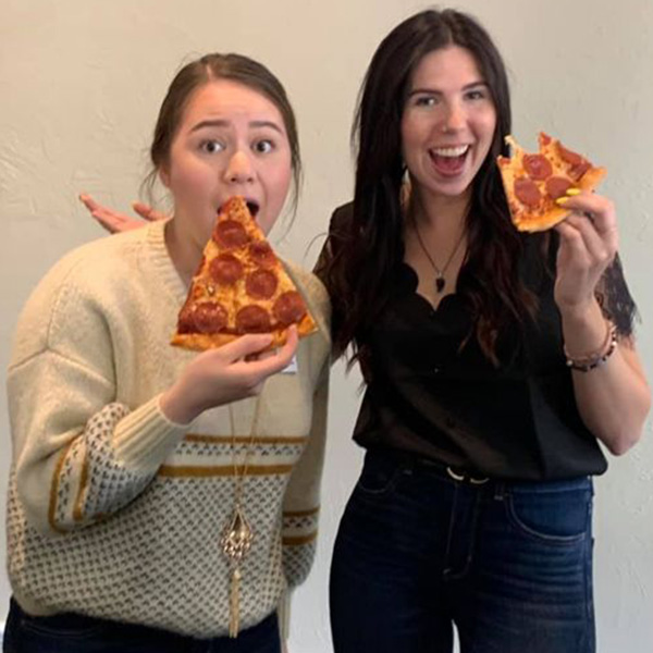 The Ark City main team enjoying some pizza!