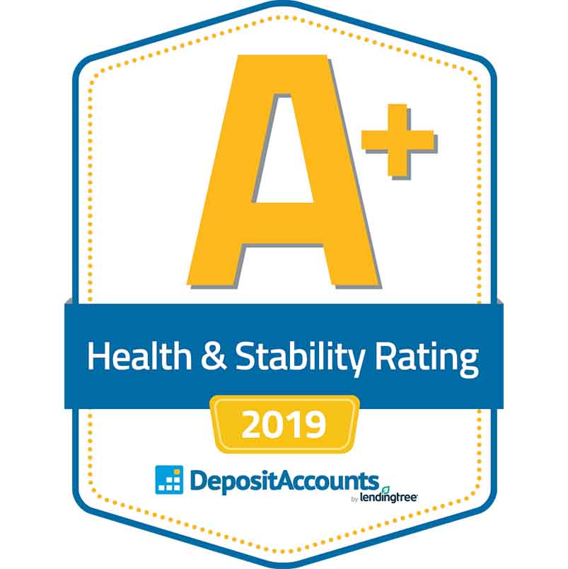 Deposit Accounts.com health and stability A+ rating logo