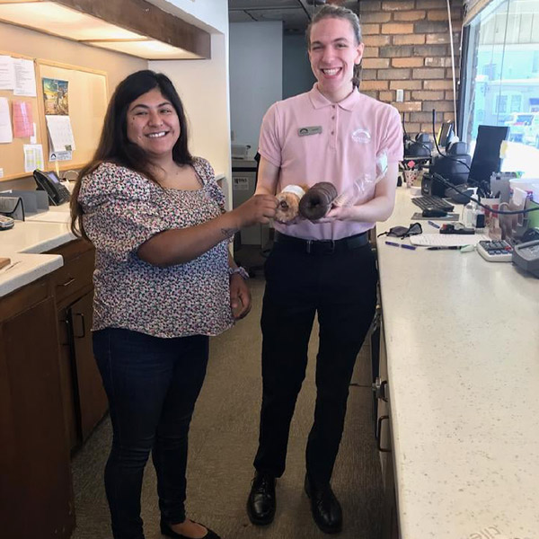 USB staff enjoying National Donut Day.