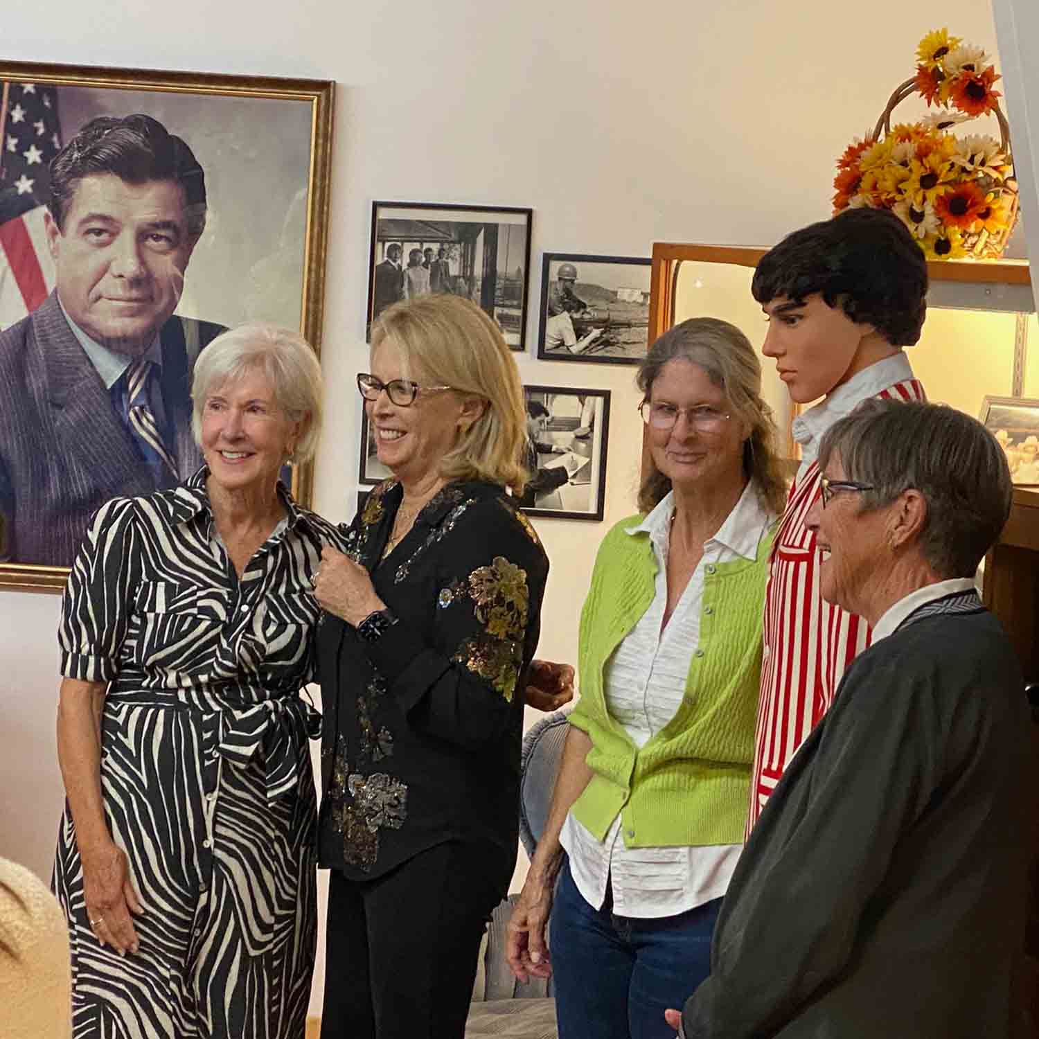 Photo of Jill and Judy Docking with Kansas Governor Laura Kelly and former Governor Kathleen Sebelius.