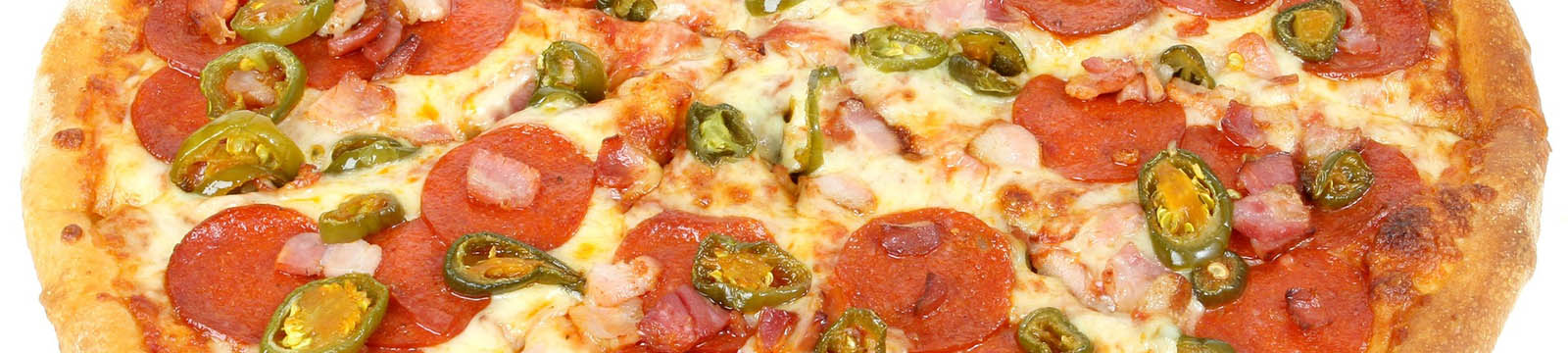 A close up of a supreme style pizza.
