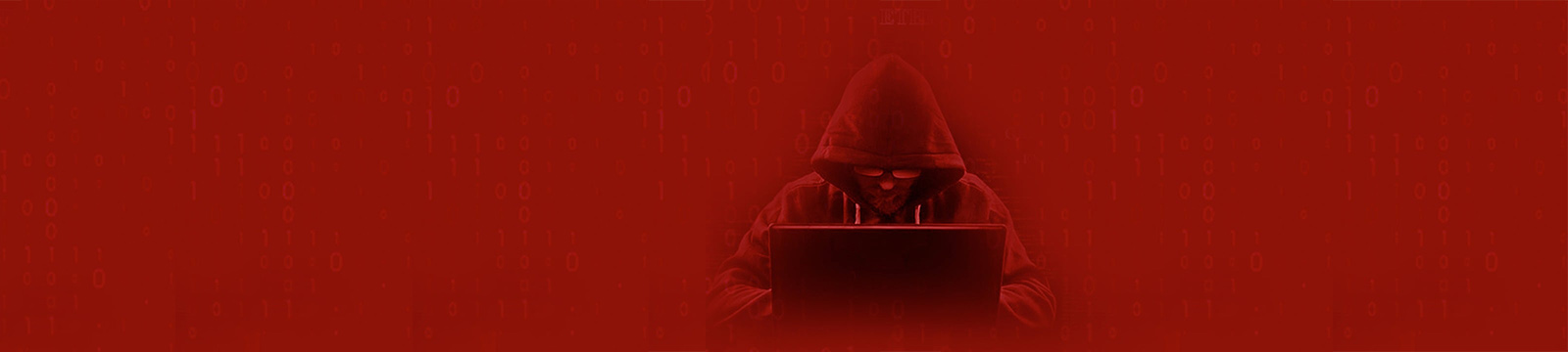 Image of a computer scammer in red.